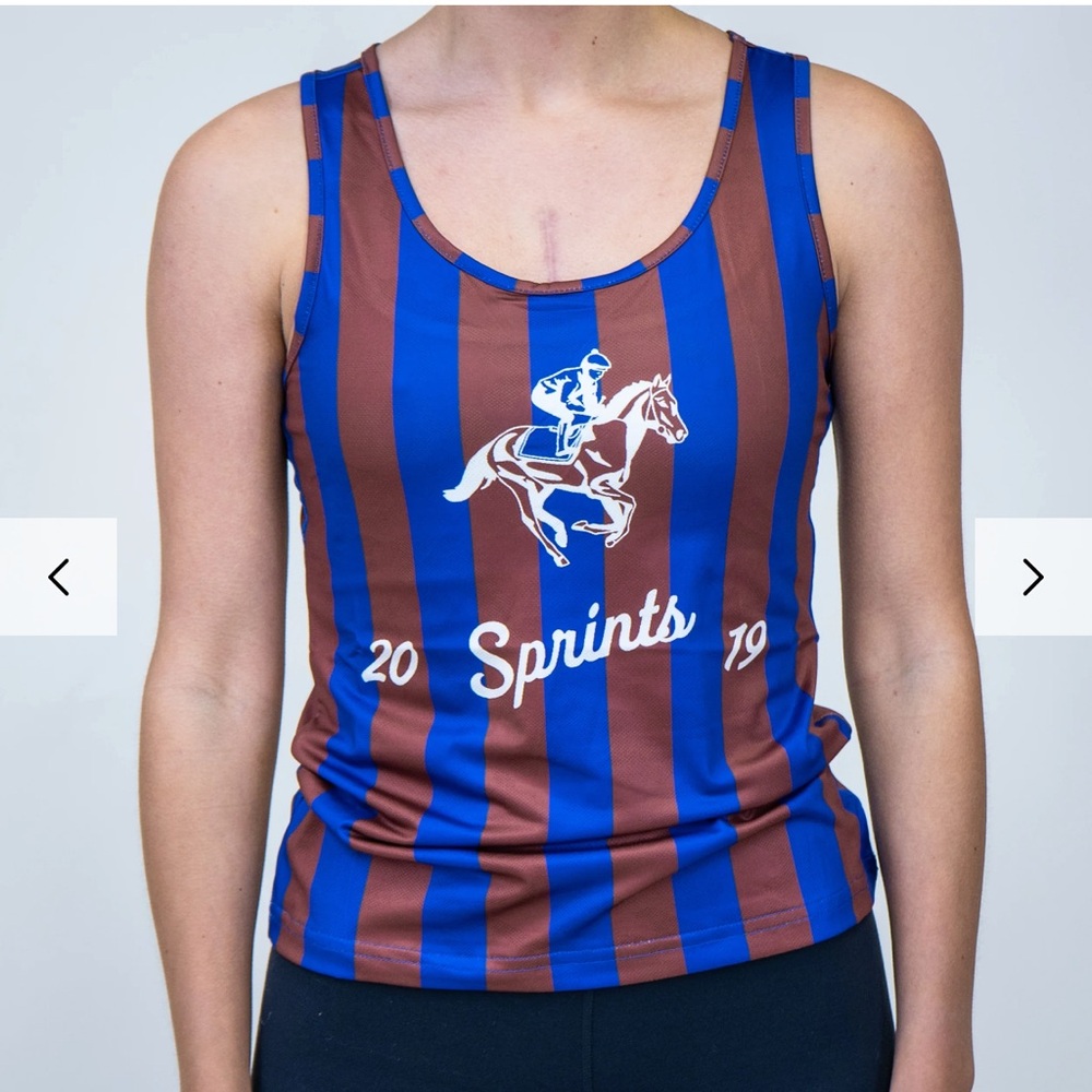 Sprints Women’s Striped Racer Tank XL NWT